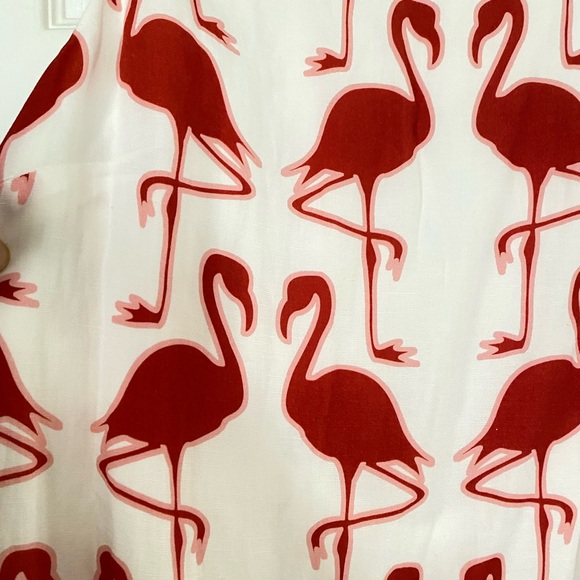 Anthropologie Maeve Flamingo Print Sleeveless Dress linen - Picture 7 of 7